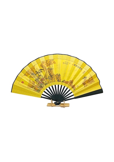 Çin Bambu Keten Kumaş Yelpaze 05bse Siyah Büyük Boy 60cm No.5s Adet-1