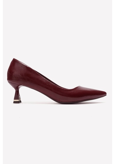 Luvi Shoes Lawton Bordo Cilt Kadın Topuklu Ayakkabı