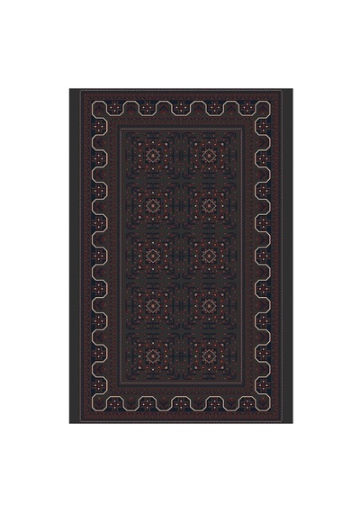 Kartela Halı Afgan Halı Jüt Taban Dokuma Halı Antrasit - 80 X 120 Cm