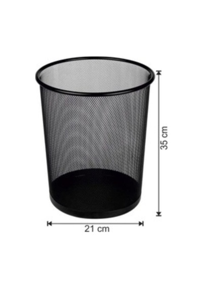 Ofis Tipi Çöp Kovası Büro Çöp Kutusu File Metal Hafif Çöp Kovası 12 Litre Lvstory Siyah