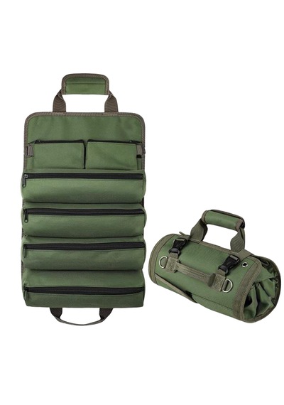 Microcase Çok Bölmeli Katlanabilir Çıkarılabilir Gözlü Organizer Takım Ve Hırdavat Çantası - Al5114 Yeşil