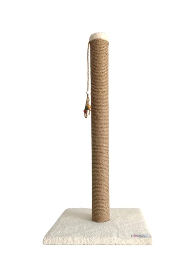 82 Cm Kedi Tırmalama Tahtası 8 Çap Boru Çapı Tek Parça Ekru