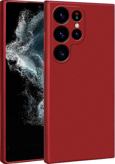 Kilifone - Samsung Uyumlu Galaxy S23 Ultra - Kılıf Mat Renkli Esnek Premier Silikon Kapak - Kırmızı