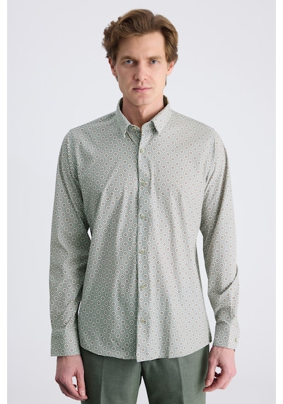 Twn Slim Fit Bej Baskılı Gömlek 4ec02ad072802 Bej
