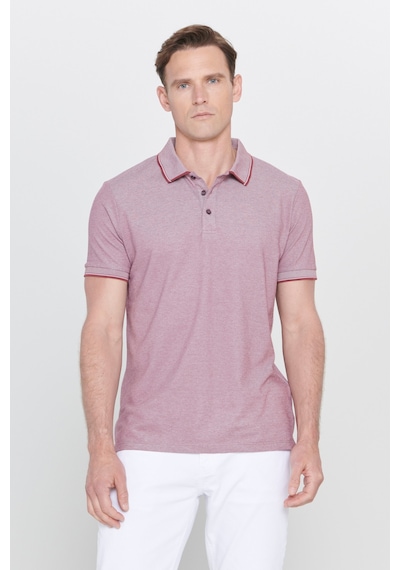 AC&Co / Altınyıldız Classics 4A4820200047BRDM Düğmeli Polo Yaka Cepsiz Slim Fit Erkek Tişört Bordo