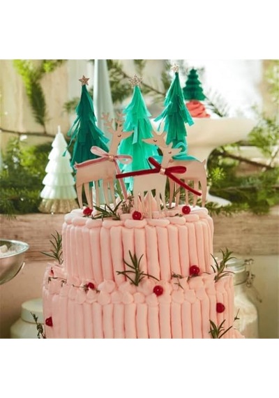 - Reindeer Cake Toppers - Ren Geyikleri Ailesi Pasta Süsü 256