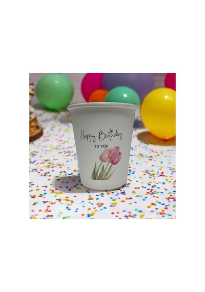 Happy Birthday-doğum Günü Konseptli Tek Kullanımlık 7 Oz 200 Adet Karton Bardak 1