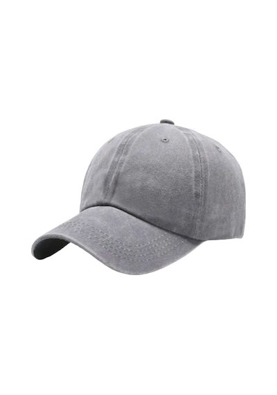 Tezzgelsin Unisex % 100 Pamuklu Eskitme Kep Şapka Gri
