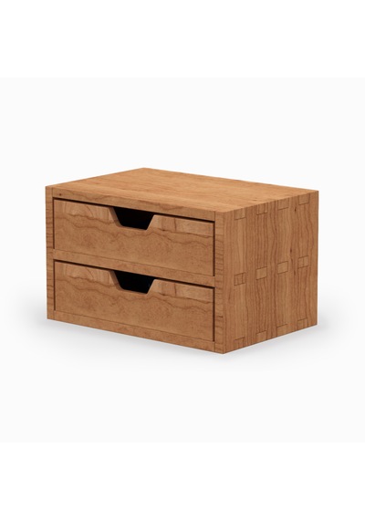 Desna İki Katlı İki Çekmeceli Dolap - Kiraz 18 Cm X 12.1 Cm X 10.8 Cm Woodsaka Doğal Ahşap