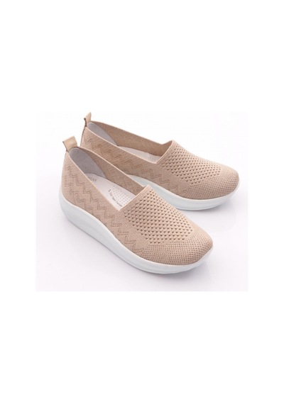 Dgn 4510 Kadin Comfort Ayakkabi Bej Simli