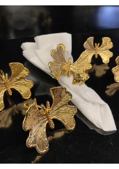 Alfafe Home Kelebek 6 Lı Altın Peçete Yüzüğü 6x6x7 Cm Gold Sofra Yüzük Altın