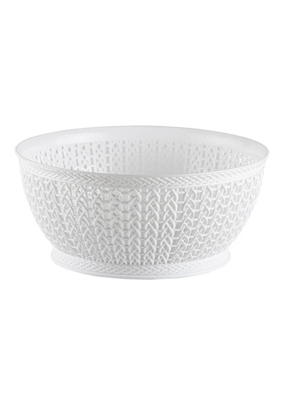 Yuvarlak Örgü Sepet 3,5 Lt Round Knitting Basket 3,5 L Beyaz