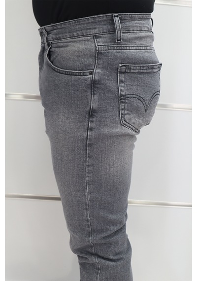 Denim Cartel Dmctekstil Erkek Normal Bel Dar Kesim Boru Paça Jean Pantolon Gri