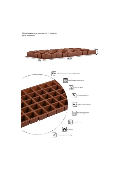 Silikon Rusça Alfabe Ve Rakam Çikolata Kek Ve Muffin Kalıbı Kahverengi
