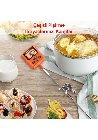 Thermopro Tp511 Uzun Problu Programlanabilir Alarmlı Geniş Ekranlı Pişirme Termometresi