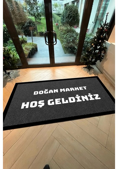 Valerine Life İsme Kişiye Firmaya Özel Gri Dijital Baskılı Hoş Geldiniz Dükkan Önü İşyeri Kapı Önü P Kırmızı
