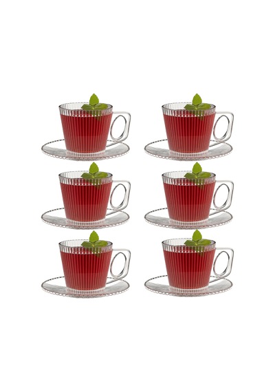 220 Ml Çay Fincanı Ve Tabağı Seti 6'lı Çok Renkli