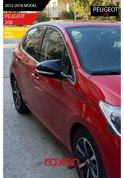 Peugeot 208 2012-2018 Batman & Yarasa Ayna Kapağı Parlak Piano Black Sport