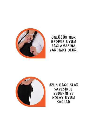Star Ayar Askılı Havlulu Mutfak Önlüğü Seti Havlulu Önlük Siyah-siyah
