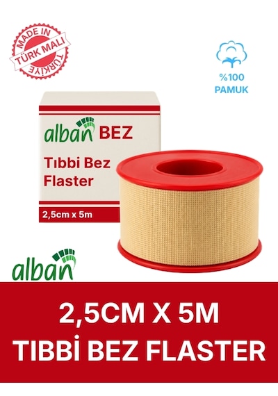 Bez Flaster 2,5 Cm X 5 M Pamuklu Medikal Sabitleme Bandı Tekli Rulo