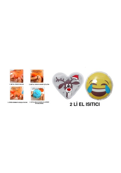 Gülen Emoji Beyaz Geyik Cep Sobası,el Isıtıcı,2 Adet Sıcak Su Tor
