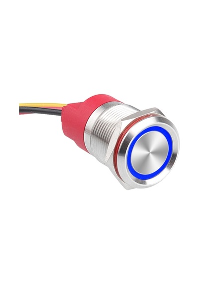 Wd19t-p1-e 19mm Dokunmatik Touch Metal Buton - Mavi