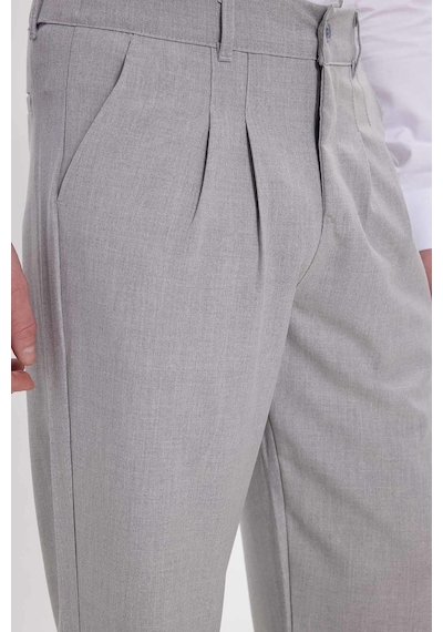 Tudors Erkek Regular Fit Klasik Kesim Normal Bel Geniş Paça Gri Pantolon-40338 gri