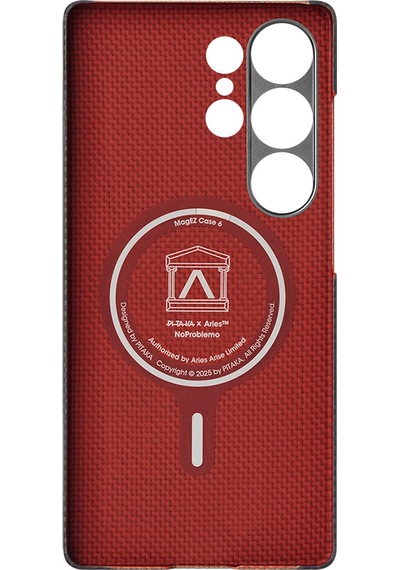 Galaxy S25 Ultra Kılıf Magsafe Uyumlu Lumintex Fosforlu Aramid Fiber Pitaka Tactile Woven Aries Seri