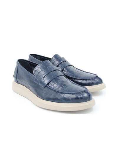 Freefoot 226825 Erkek Casual Ayakkabı - Lacivert Croco Deri Lacivert