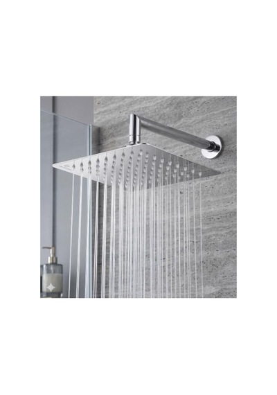 25x25 Cm Kare Paslanmaz Çelik Duş Başlığı, Kireç Önleyici 6998