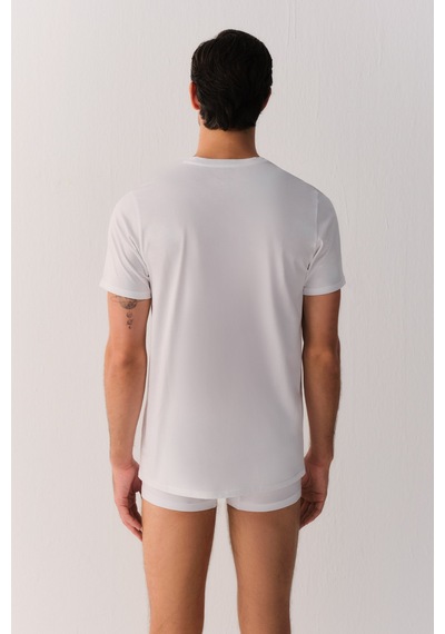 Suwen Fine Pamuklu T-shirt Sw0004607c101 Beyaz