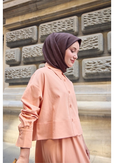 Silk Home Monogram Pamuk İpek Eşarp 130001-20 Koyu Kahve