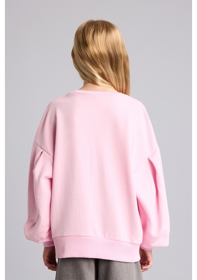 Defacto Regular Fıt Bisiklet Yaka Slogan Baskılı Sweatshirt Kız Çocuk I5291a826wnpn441 Pembe-pn441