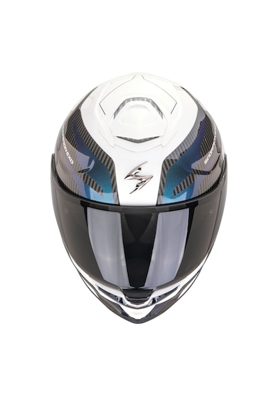Scorpion Apex Exo-gt Sp Carbon Matrix Air Flex Kapalı Motosiklet Kaskı Beyaz Siyah Mavi