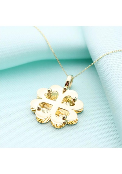 14k Altın Şans Yonca Kolye W4n28195z Sarı