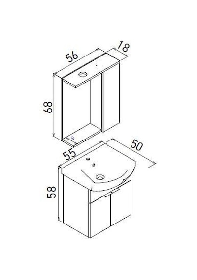 Orka Purus 55 Cm Parlak Beyaz Spot Aynalı Banyo Dolabı Takım Asma Beyaz Orka Purus 55 Cm Parlak Beyaz Spot Aynalı Banyo Dolabı Takım Asma Beyaz