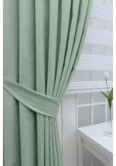 Evdepo Home Deniz Soft Pileli Fon Perde Mint