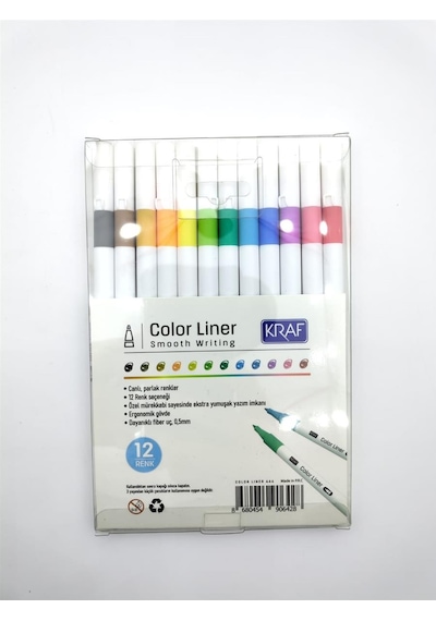 Kraf Color Lıner Kalem 0.5 MM Keçeli Kalem 12 Li