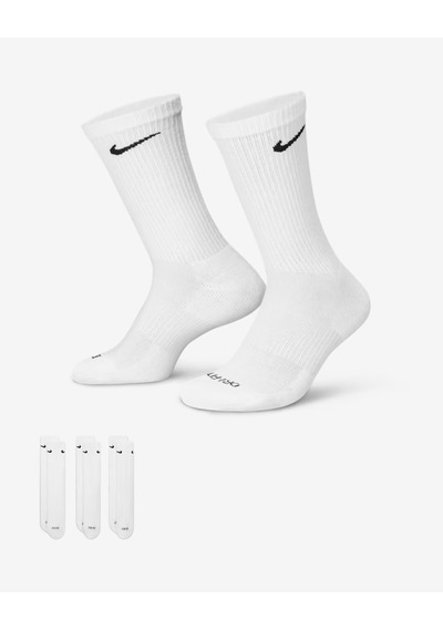 Nike Sx6888-100 Everyday Plus Destekli Antrenman Crew Çorapları 3 Çift Beyaz