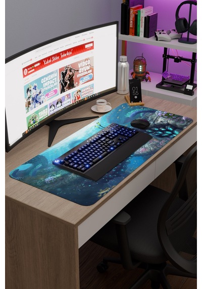 Subnautica Kaymaz Dikişli Kauçuk Oyuncu Mousepad V2 - 90x40 Xxl Gaming Mouse Pad Fare Altlığı