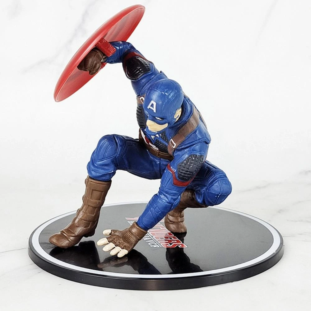 Marvel Avengers Yenilmezler Captain America Özel Stantlı Oyuncak Figür Karakter Masaüstü Biblo Seti Marvel - Avengers