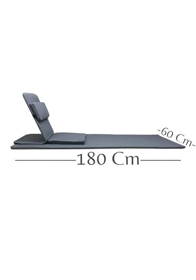 Backjack Meditasyon Sandalyesi Destekli Yer Minderi + 60x180 Kumaş Mat - Backjack 3xl Antrasit