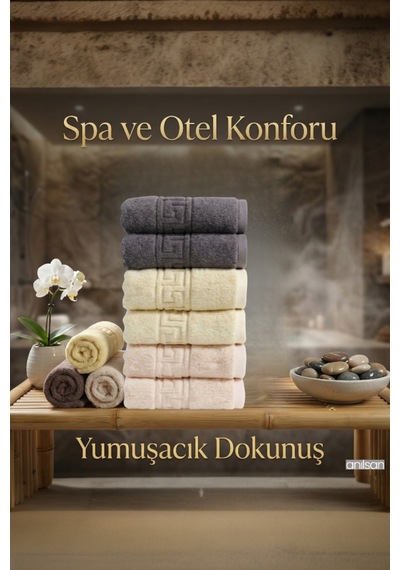 Antrasit Greek El Havlusu - 50x90 Cm, 225 Gr, %100 Pamuk, Spa Ve Otel Havlusu, Günlük Kullanıma Uygun Antrasit