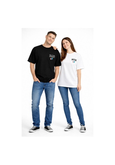 Nevermınd Anne Baba Kombini Mom Dad Baskılı Çift Tişört Oversize Unisex 2 Li Set Siyah-beyaz Siyah-beyaz Nevermınd Anne Baba Kombini Mom Dad Baskılı Çift Tişört Oversize Unisex 2 Li Set Siyah-beyaz Siyah-beyaz