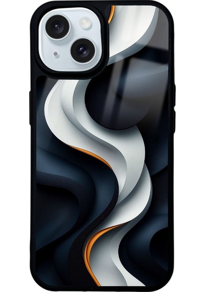 Apple Uyumlu iPhone 15 Abyssal Flow Tasarımlı Glossy Telefon Kılıfı Çok Renkli