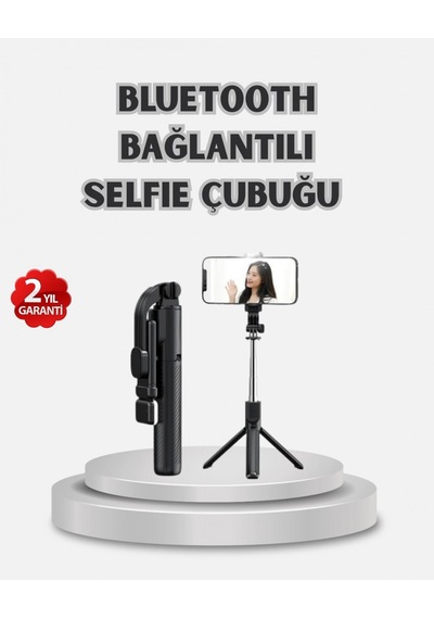 Kablosuz Bluetooth Selfie Çubuğu 360 Dönebilir Başlık, Taşınabilir Ve Şık Tasarım Çok Renkli