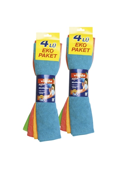 Vileda Style Mikrofiber Temizlik Bezi 4 Adet Çok Renkli 2'li Set