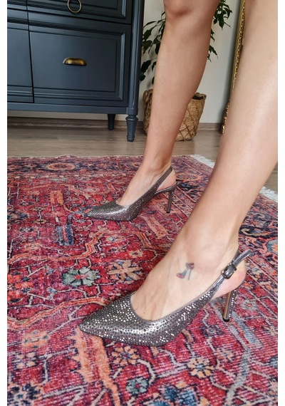 036 6169 Topukla Kadın Taşlı Topuklu Stiletto Abiye Ayakkabı 001