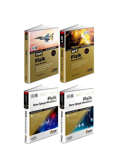 Aydın Tyt Ayt Fizik Konu Özetli Soru + Ders İşleyiş Seti 4 Kitap