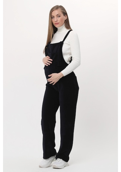 Luvmabelly Myra6112 - Lacivert Kadife Hamile Salopet-lacivert
